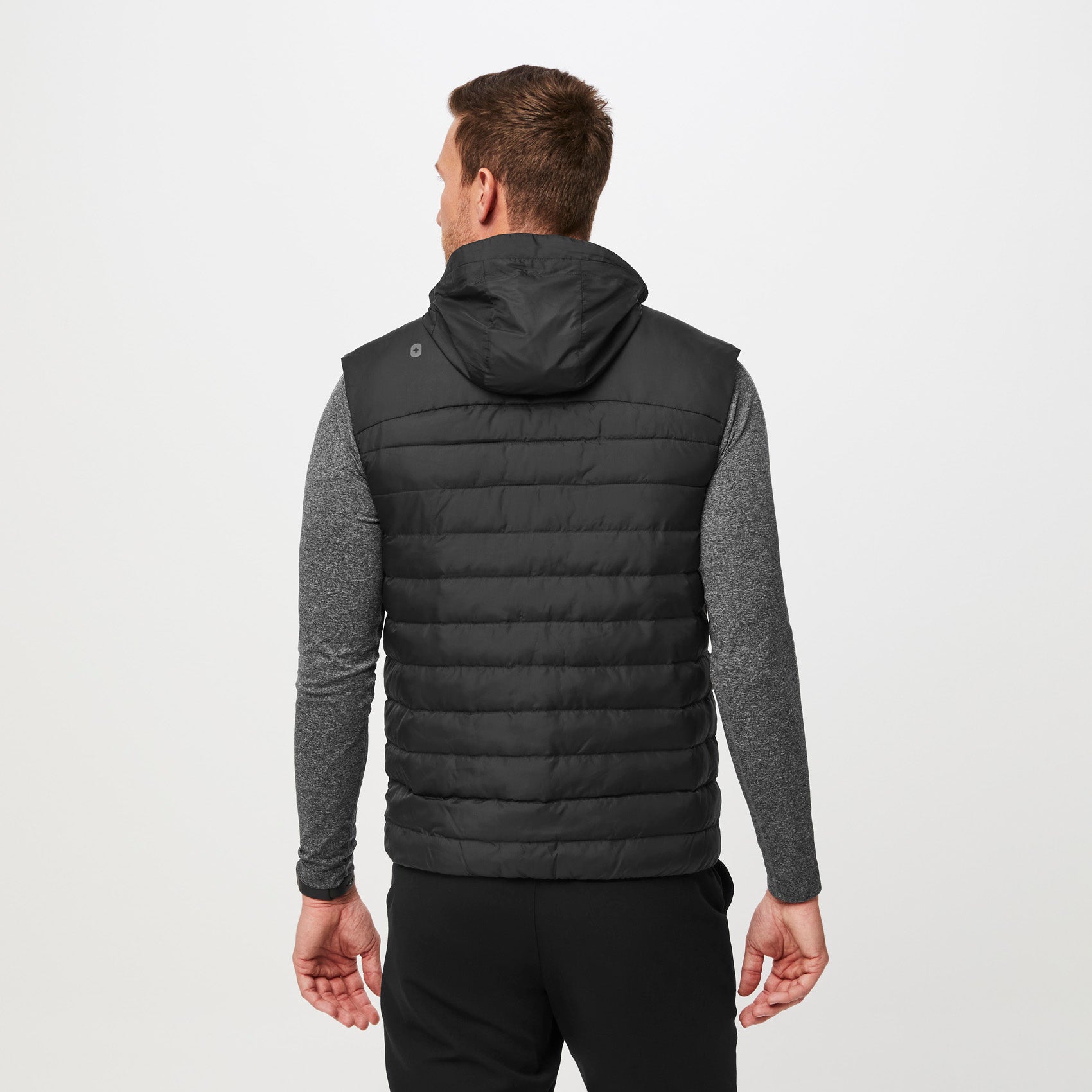 Black puffer deals vest mens