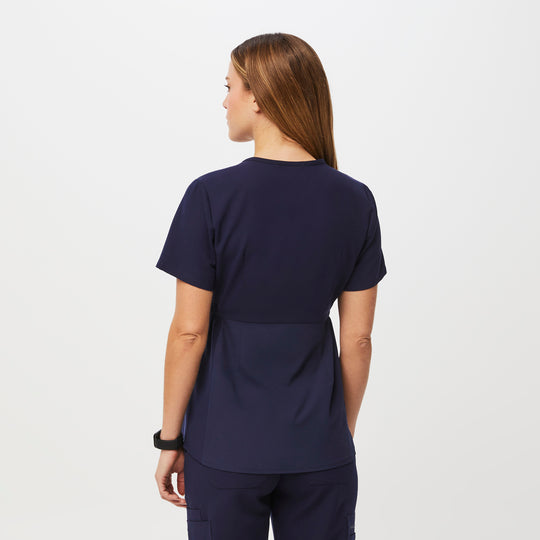Women’s Octavia Maternity Scrub Top Navy · FIGS