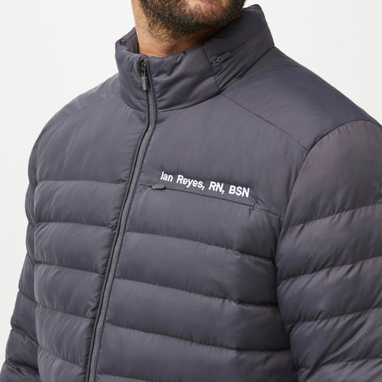 Men’s OnShift Packable Puffer Jacket™ Charcoal · FIGS