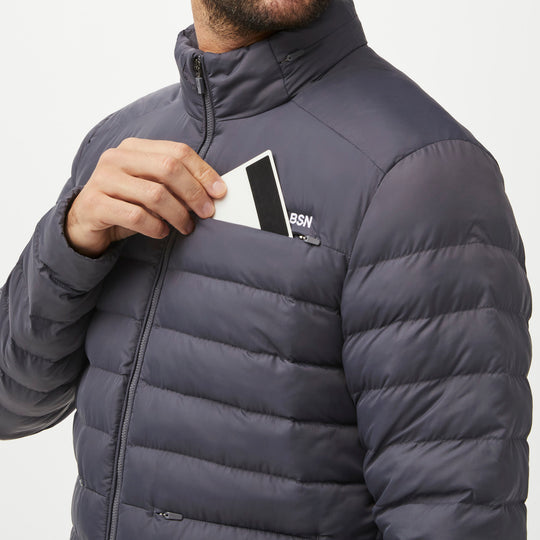 Men’s OnShift Packable Puffer Jacket™ Charcoal · FIGS