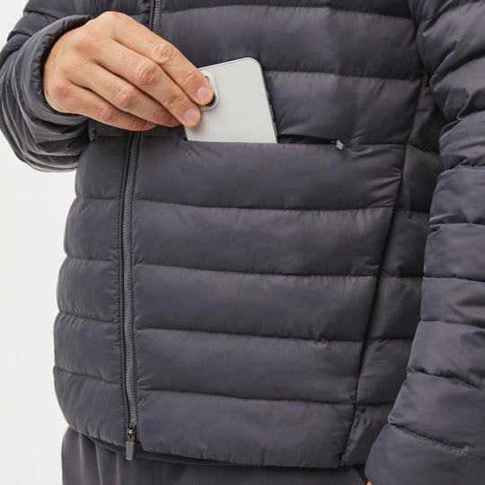 Men’s OnShift Packable Puffer Jacket™ Charcoal · FIGS
