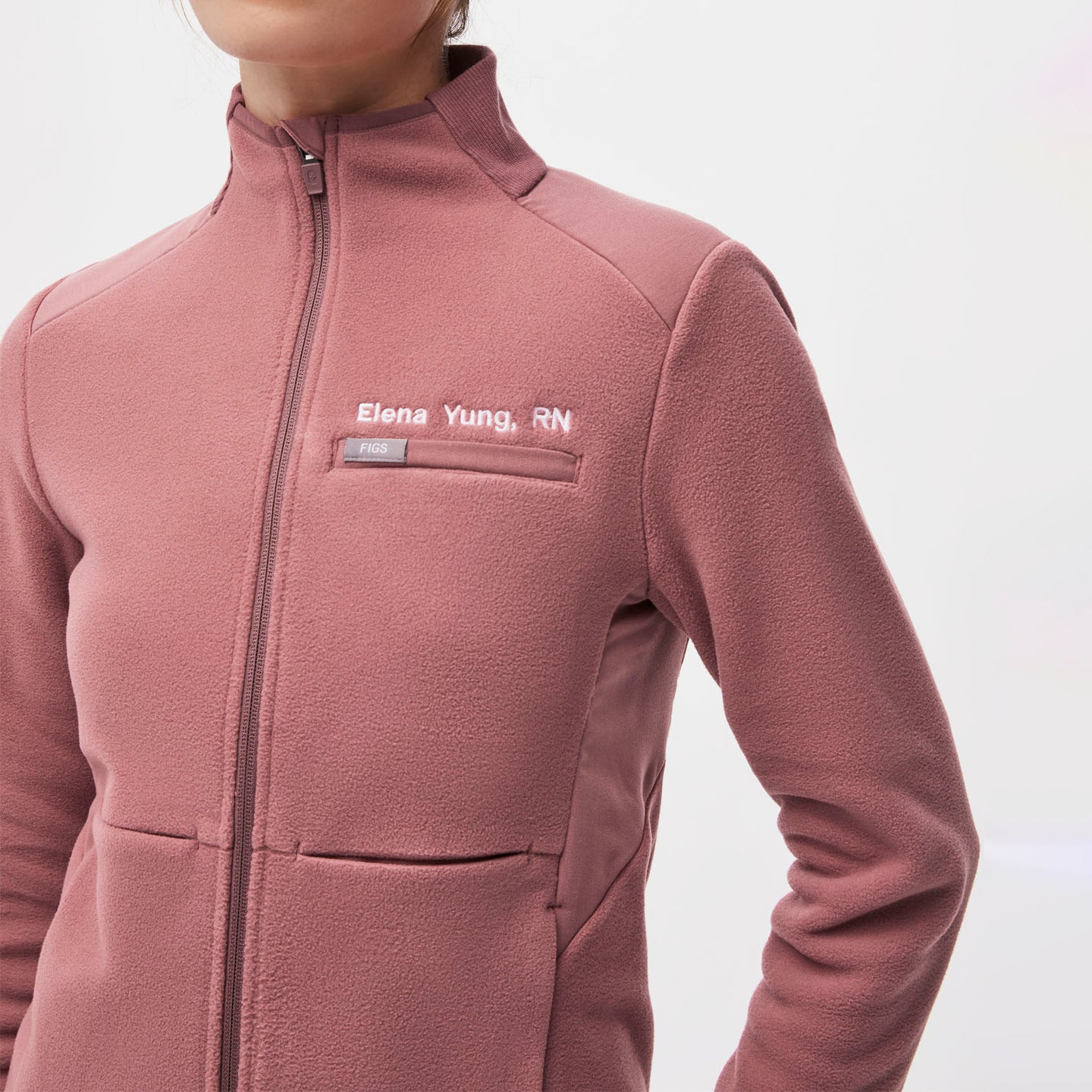 Women's OnShift™ Fleece Jacket Mauve · FIGS