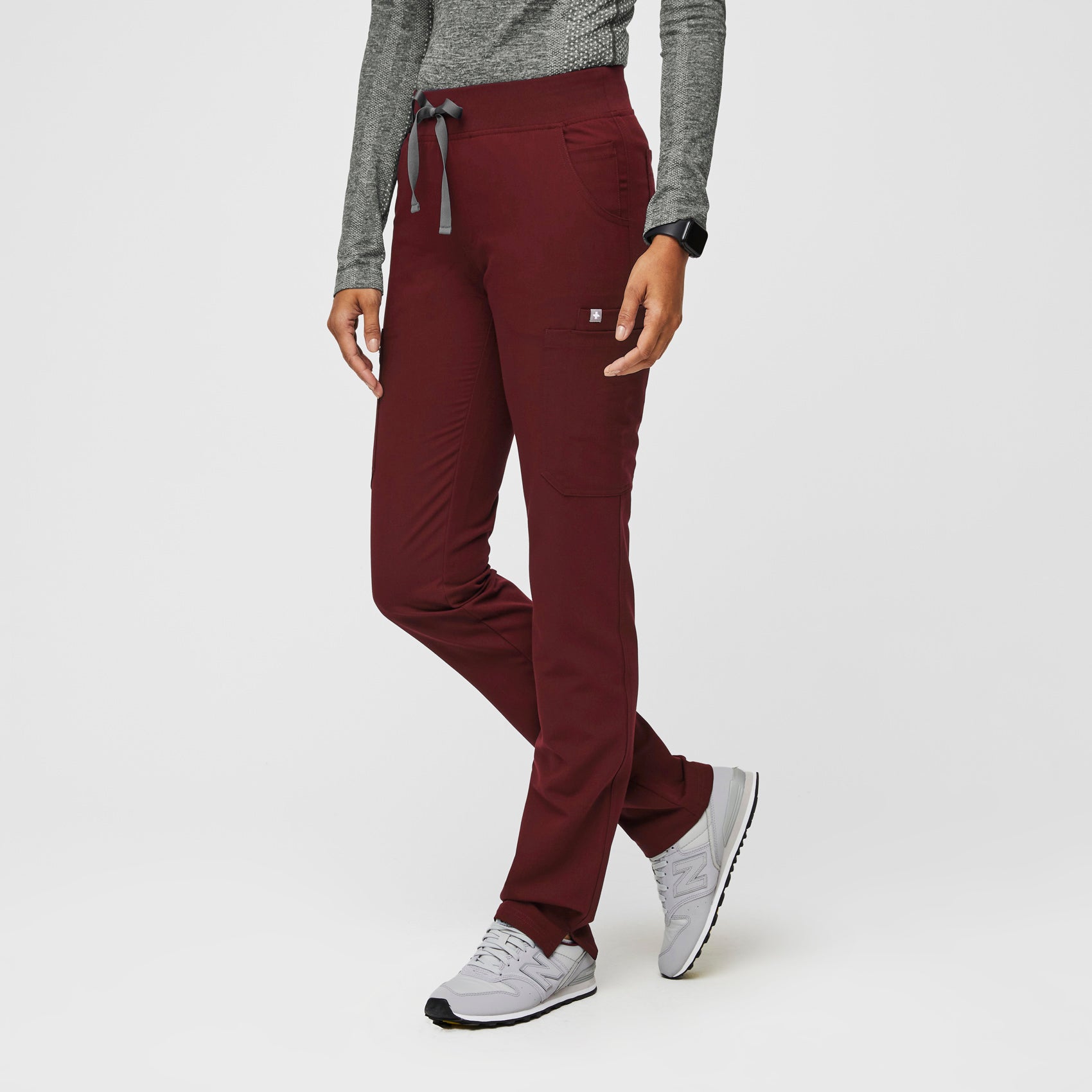 Figs burgundy scrub top store