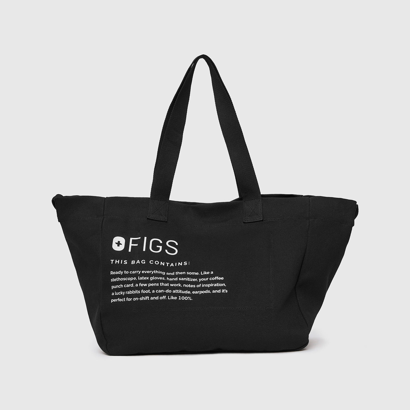 Figs Canvas Tote Unisex Black O/S