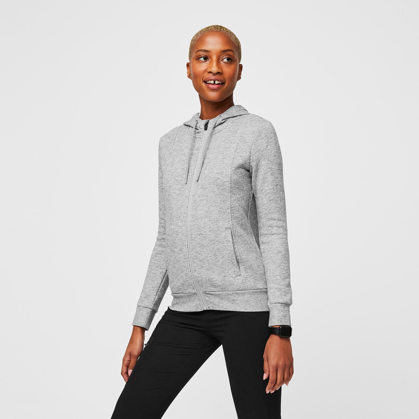 Women's Essential Hoodie Heather Grey · FIGS