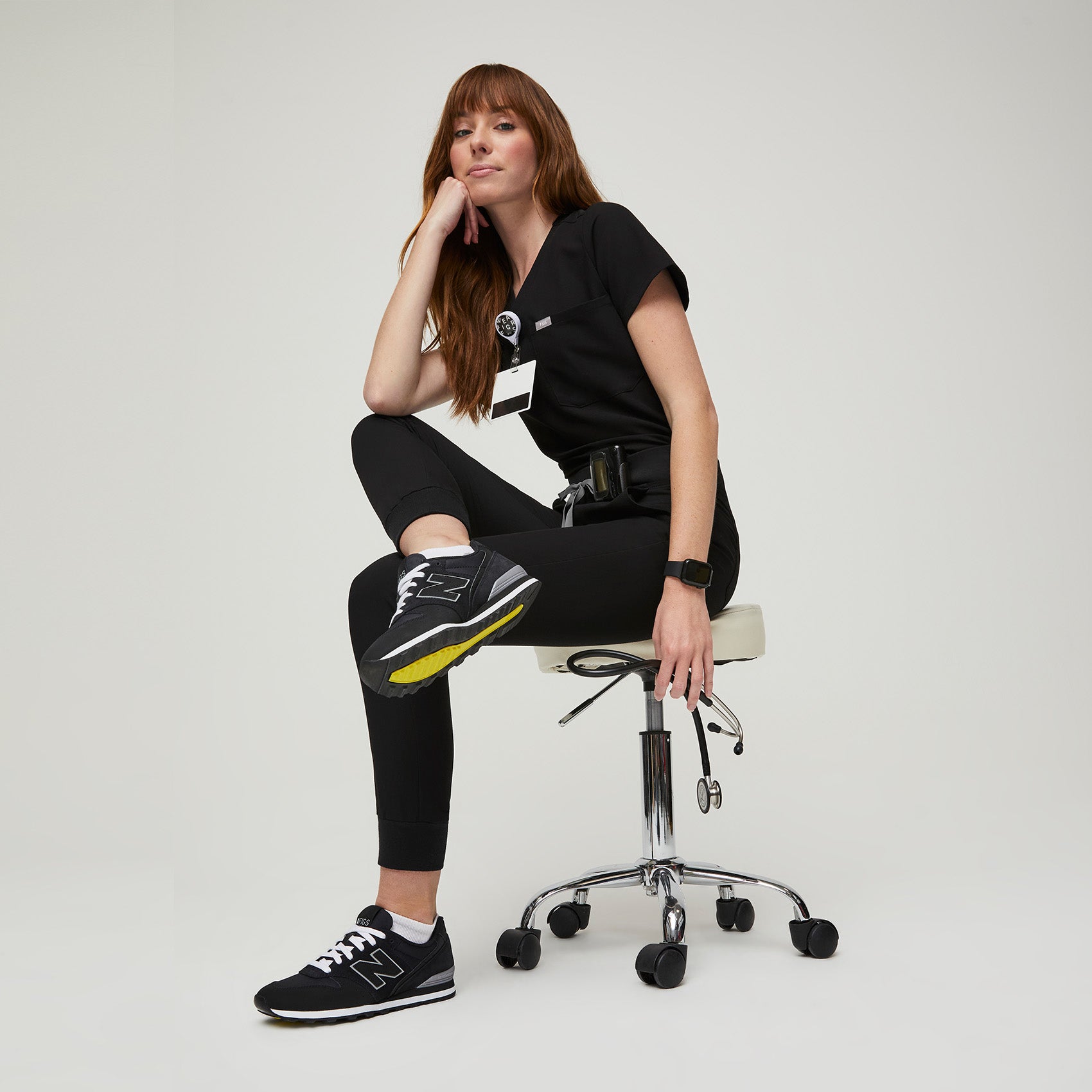 Women's FIGS New Balance 996 Shoes Black