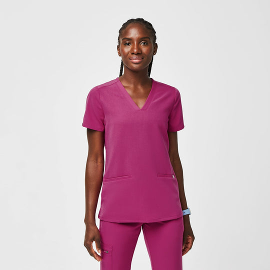 Women's Casma ThreePocket Scrub Top™ Raspberry Sorbet · FIGS