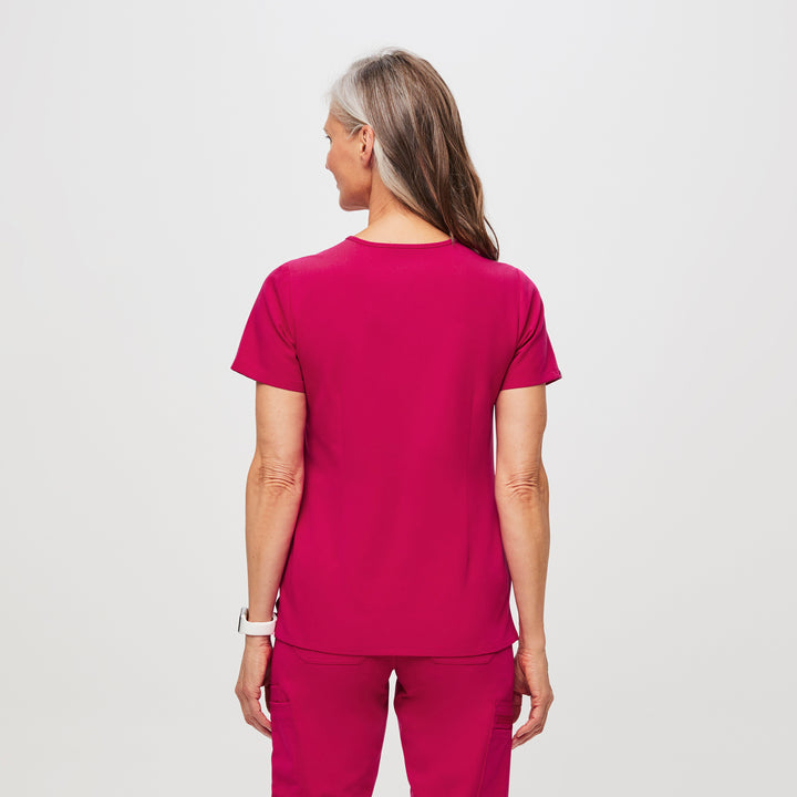 Women's Casma ThreePocket Scrub Top™ Ultra Rose · FIGS