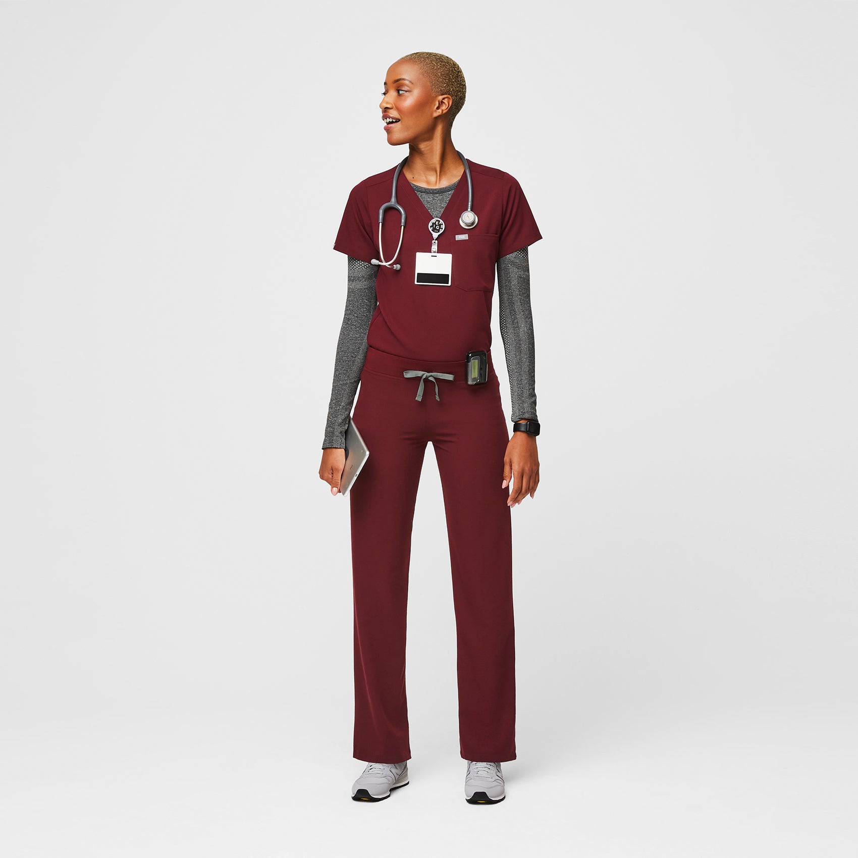Wine colored on sale scrub jacket