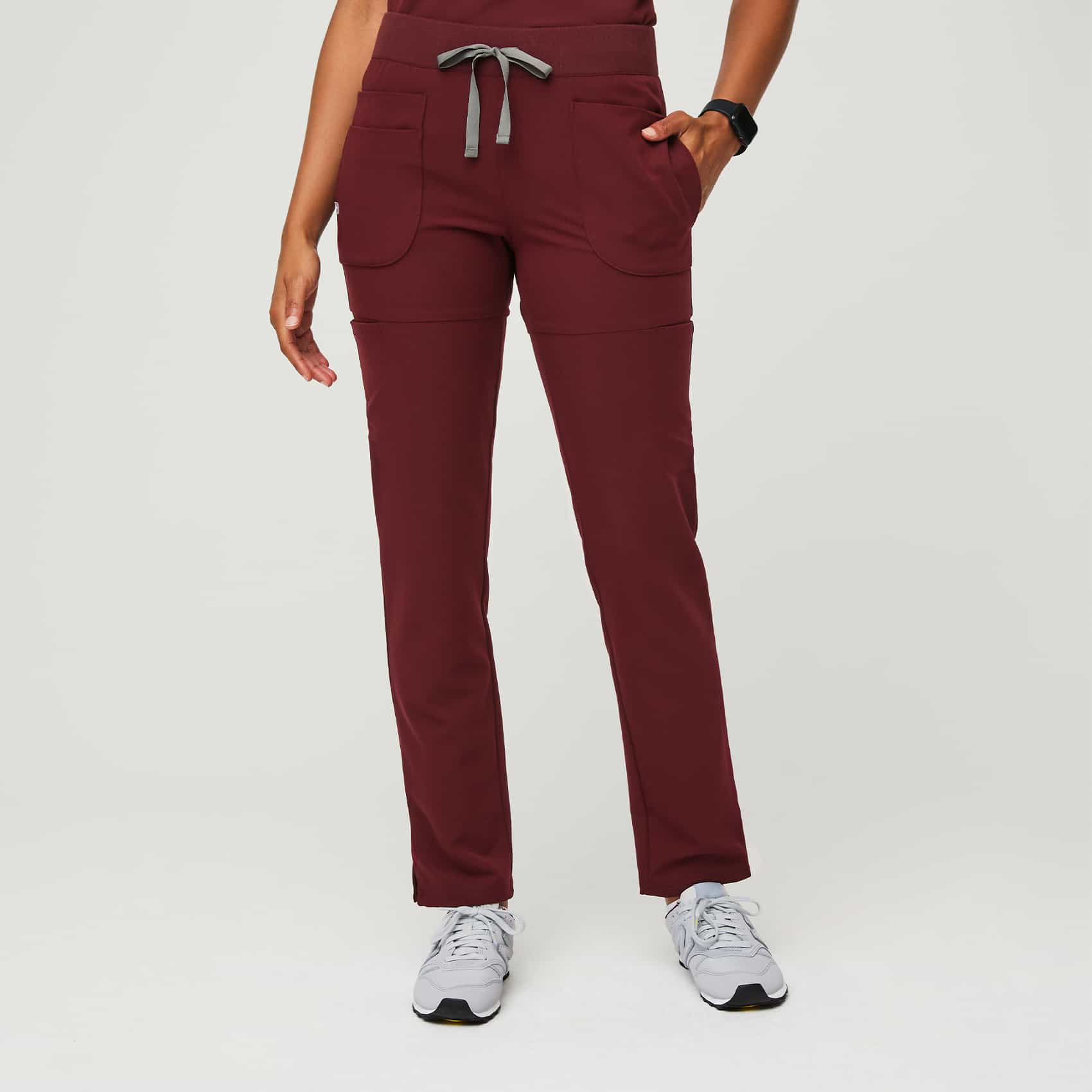 Figs burgundy outlet scrub top