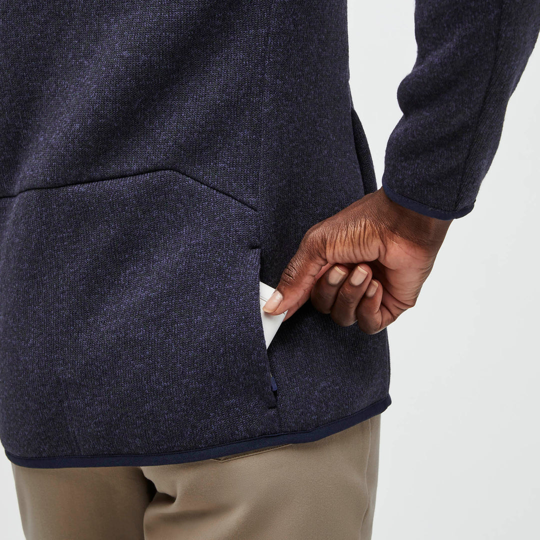 Women’s OnShift Sweater Knit Jacket™ Heather Navy · FIGS