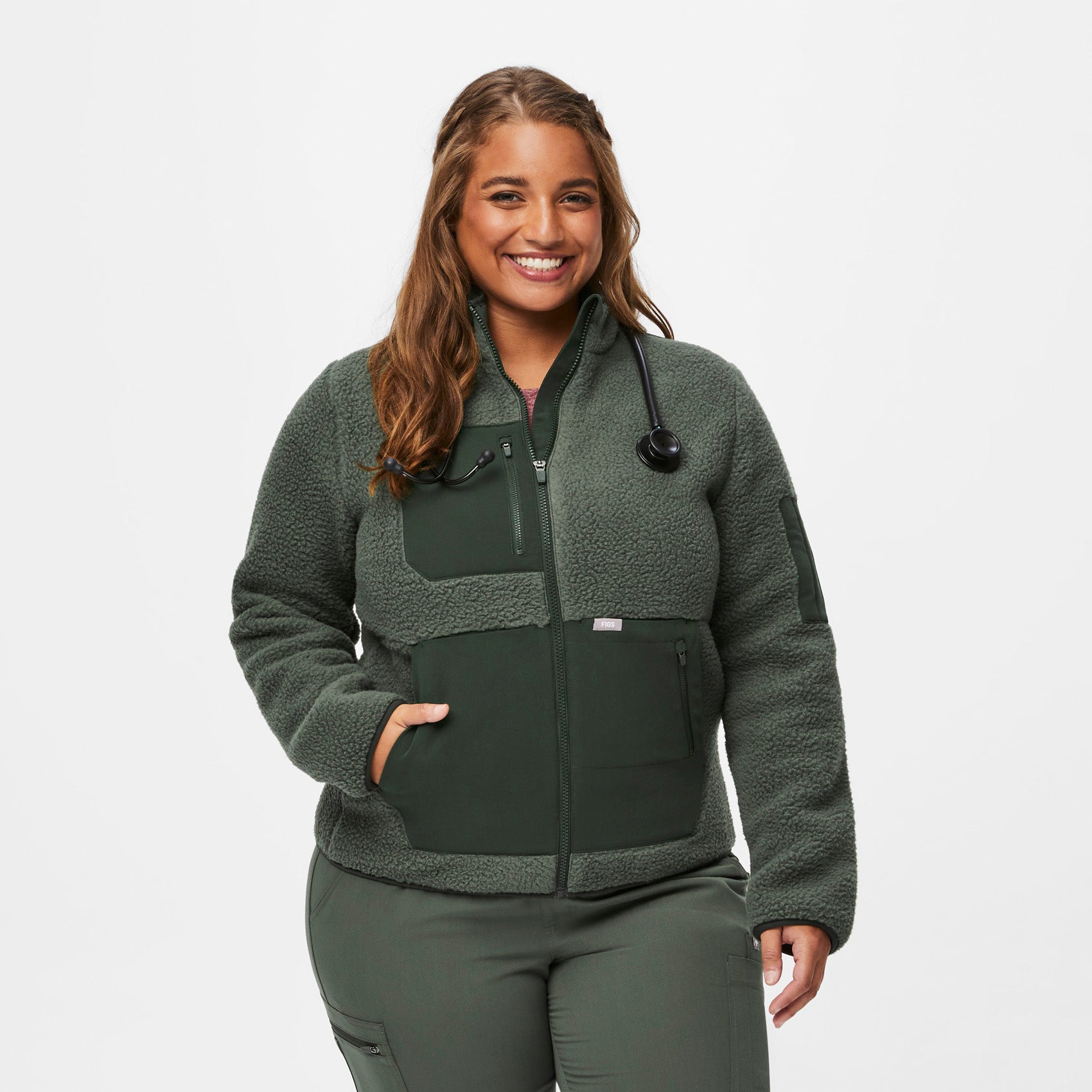Chamarra Sherpa On Shift para mujer FIGS
