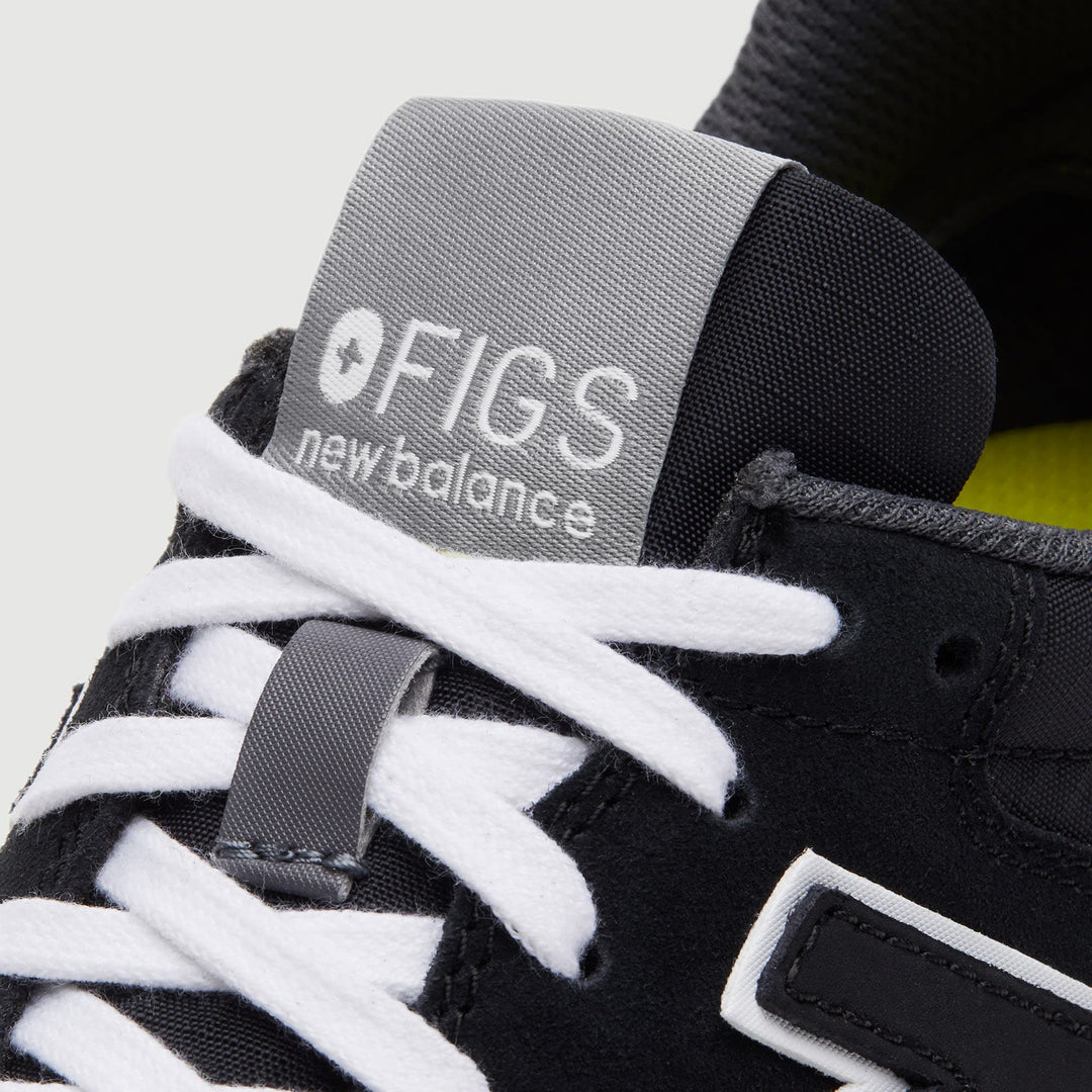 Women's FIGS New Balance 996 Shoes Black/Yellow